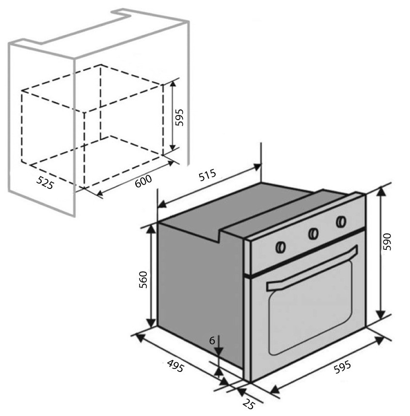 Ventolux EO60TC-6P BK Габаритные размеры