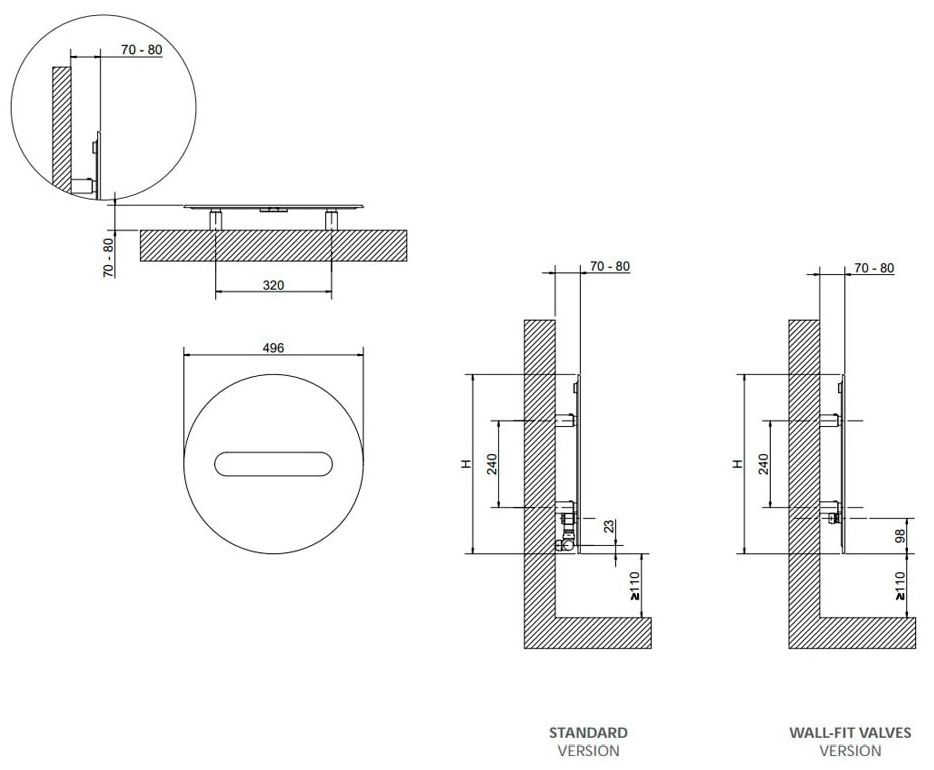 Cordivari Sfere 496 мм F38 Sandstone (3540800005383) Габаритні розміри