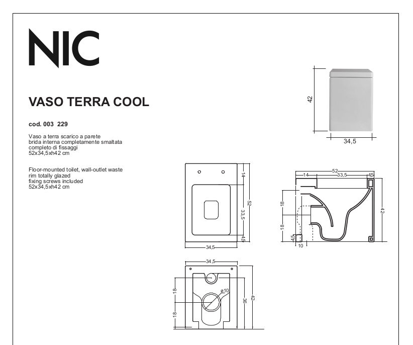 Nic Design Cool (003229001) Габаритні розміри