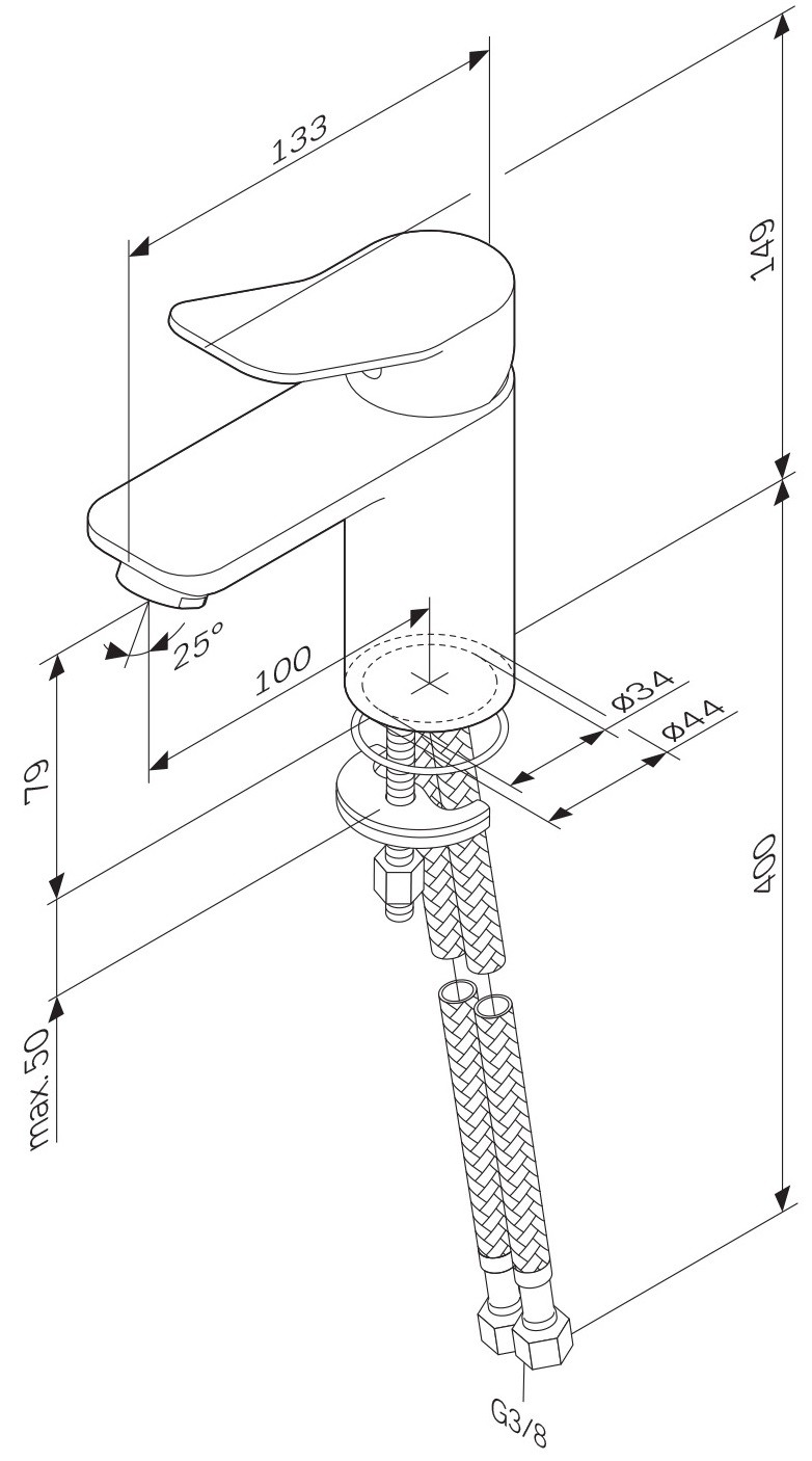 AM.PM X-Joy F85A02100 Габаритные размеры