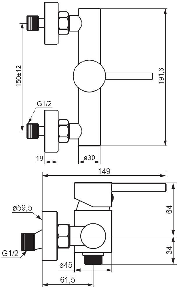 Damixa Scandinavian Pure 362000300 Габаритні розміри