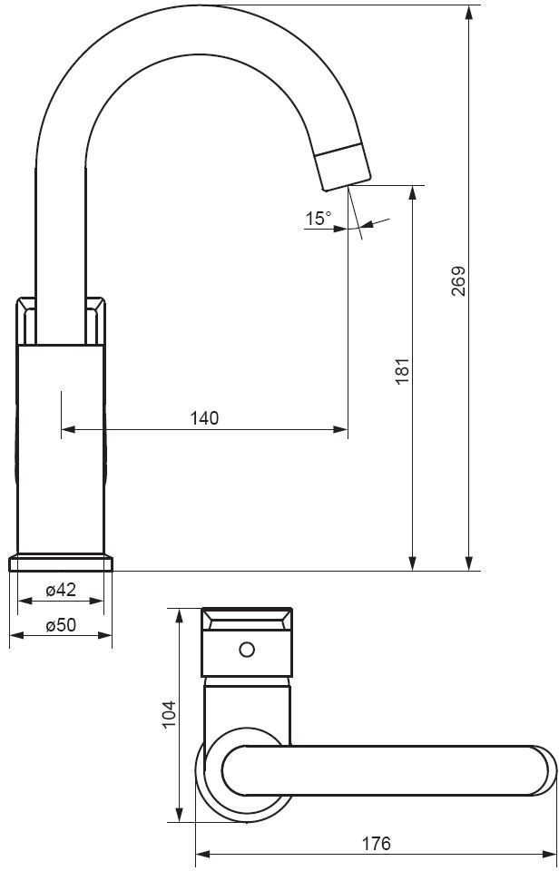 Damixa 10 (470220300) Габаритные размеры