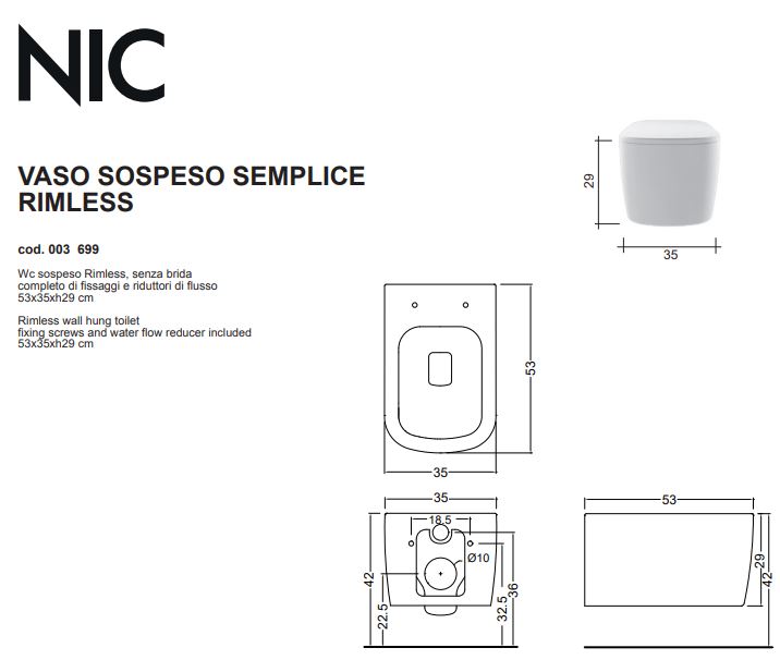 Nic Design Semplice (003699047_005706047) Габаритные размеры