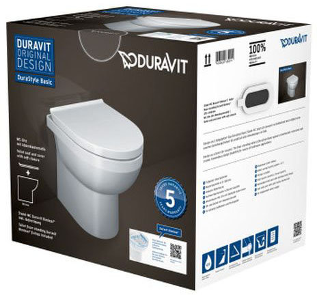 Підлоговий унітаз Duravit DuraStyle Basic Rimless (41840900A1) ціна 13869 грн - фотографія 2