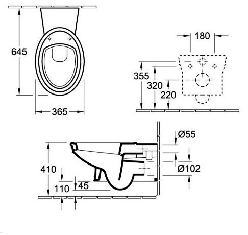 Villeroy&Boch Amadea (7C96B0R1_88106101) Габаритные размеры