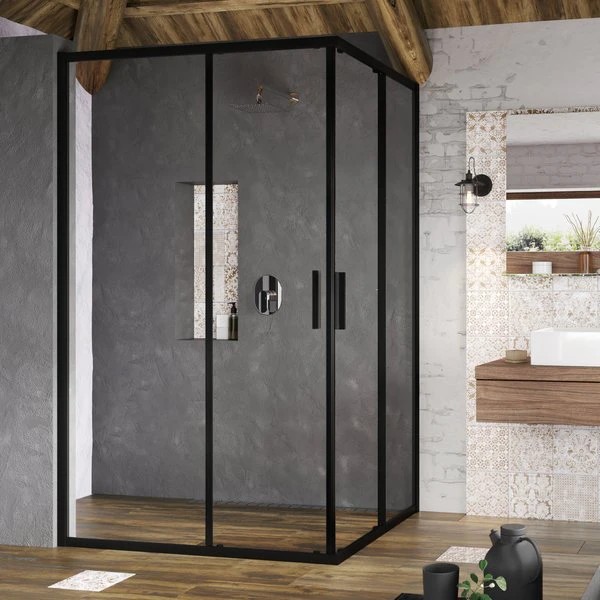 Стінка та двері душової кабіни Ravak BLSRV2K-90 Transparent (X1XM70300Z1) Black в інтернет-магазині, головне фото