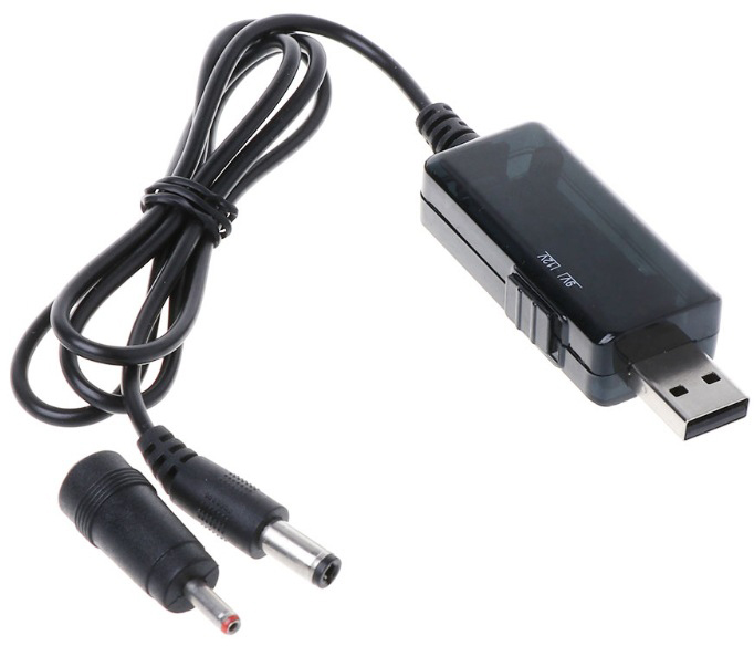 Підвищувальний кабель живлення з 5 В до 9 В/12 В (з перемикачем) Dynamode USB 5V to DC 9V/12V 5.5*2.1/3,5*1,35 mm (KWS-912V) ціна 0 грн - фотографія 2