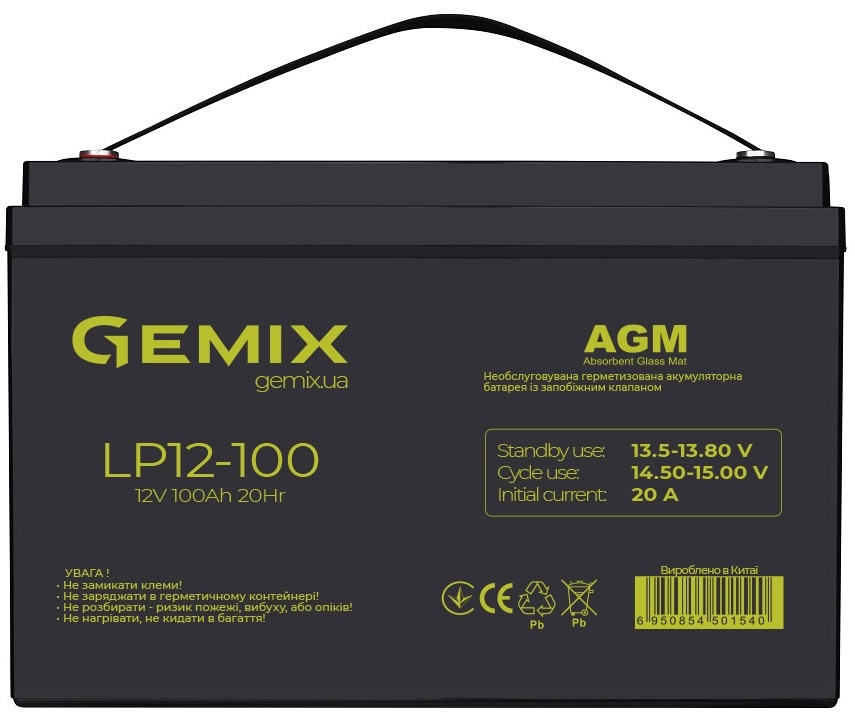 Аккумуляторная батарея Gemix LP12-100 в интернет-магазине, главное фото