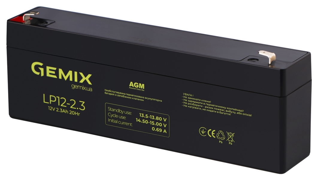 Аккумуляторная батарея Gemix LP12-2.3 цена 400 грн - фотография 2