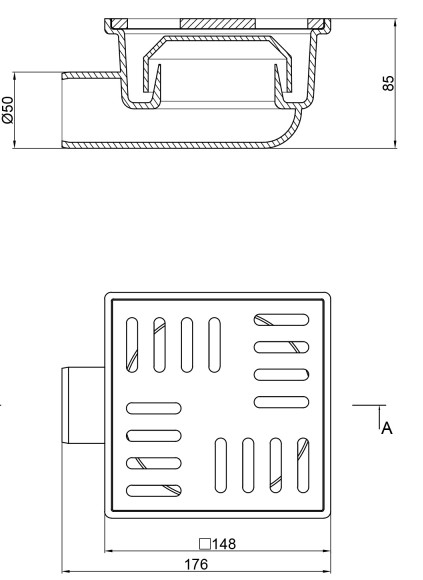 Lidz (WHI) (60 07 T003 01) 150х150 Габаритні розміри