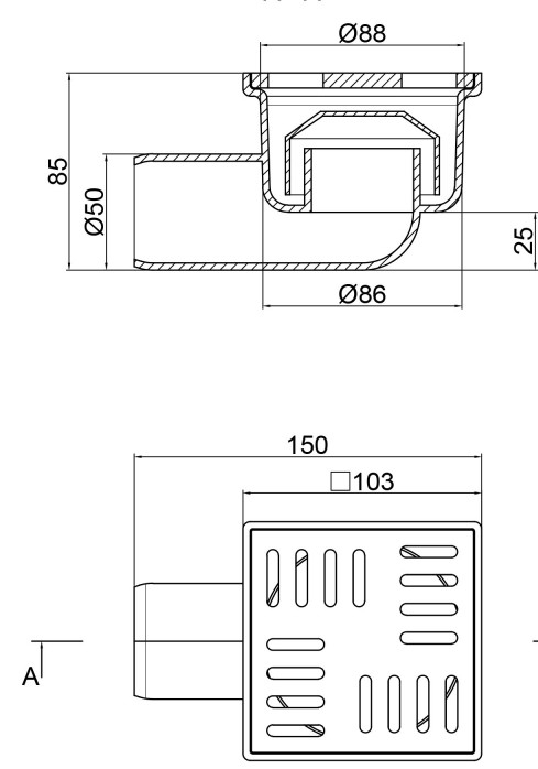 Lidz (WHI) (60 07 T003 00) 100х100 Габаритные размеры