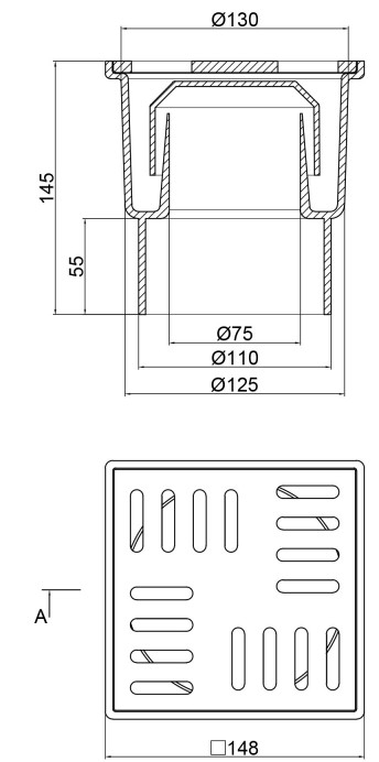 Lidz (WHI) (60 07 T002 00) 150х150 Габаритні розміри