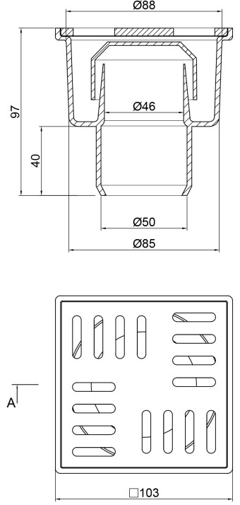 Lidz (WHI) (60 07 T001 00) 100х100 Габаритні розміри