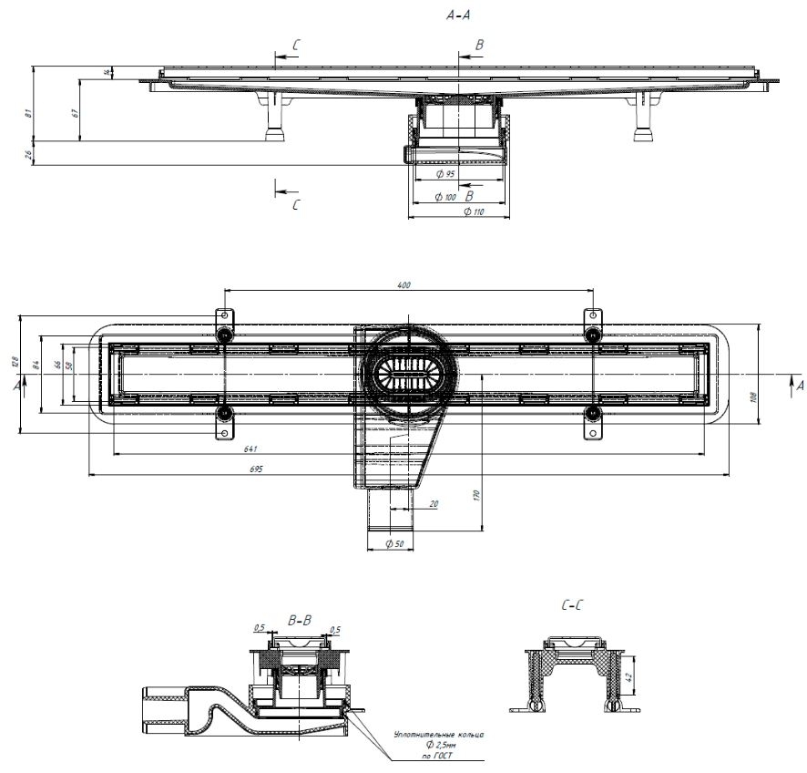 Devit D-Line (65010215B) Габаритні розміри