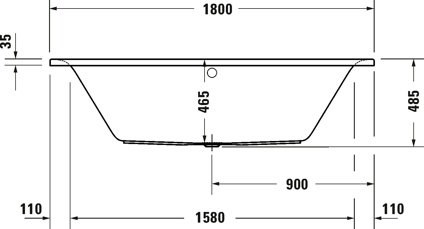 Duravit D-Neo 180x80 (700476000000000) Габаритні розміри