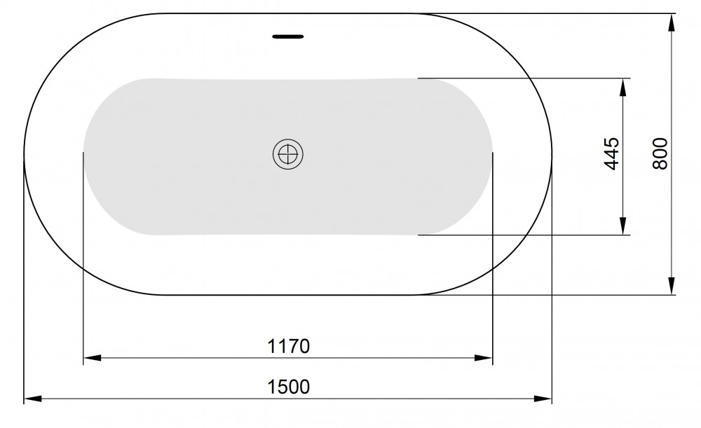 Roca Tuscan 150x80 (PWKTS10ZPSC0000) Габаритные размеры