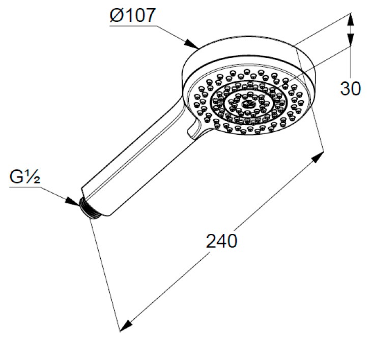 Kludi DIVE sDive 3S (6883005-00) Габаритні розміри