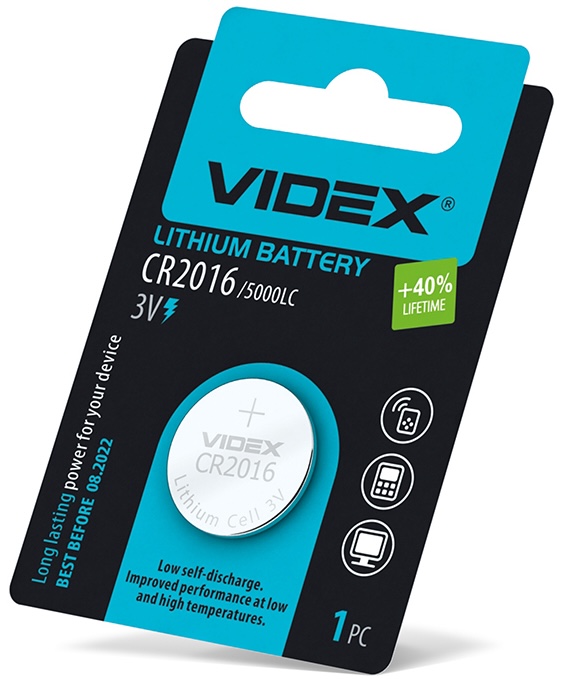 Цена батарейка Videx CR2016 3V Blister Card 1 шт (24232) в Житомире