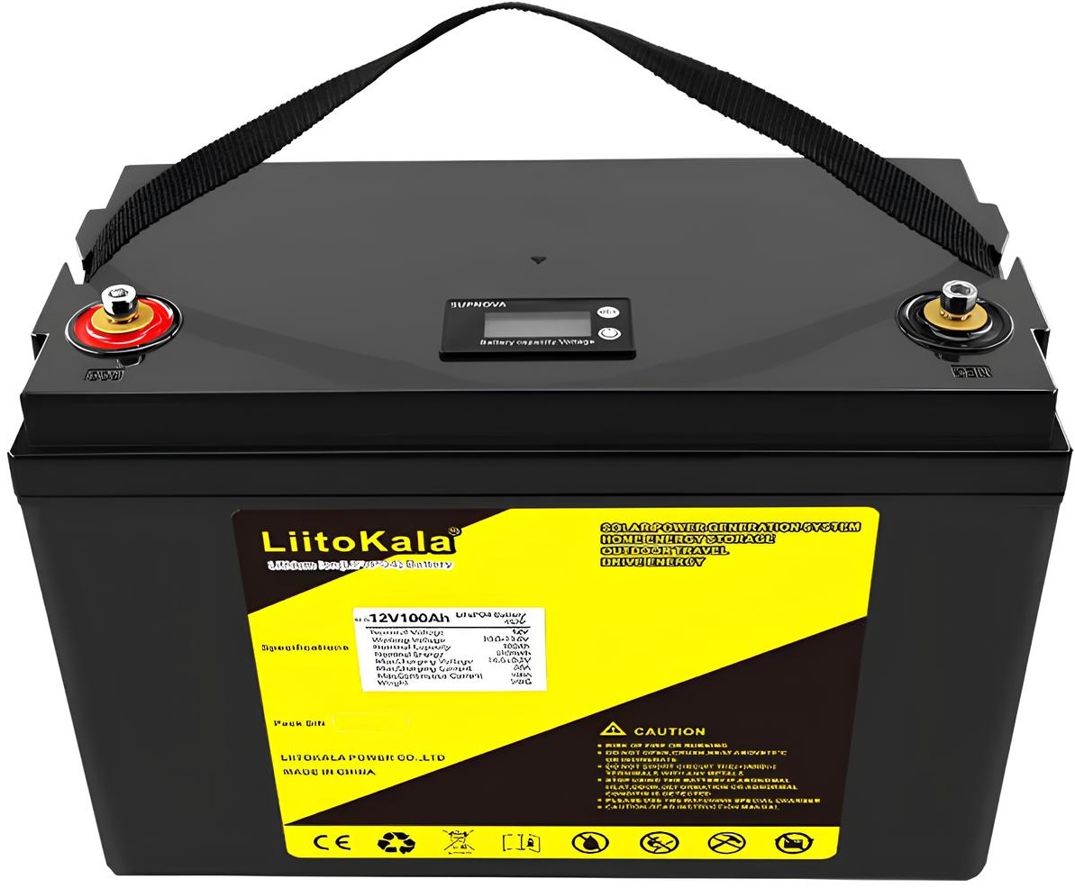 Акумуляторна батарея LiitoKala LiFePO4 12V100Ah LCD (4S2P) ціна 19551 грн - фотографія 2