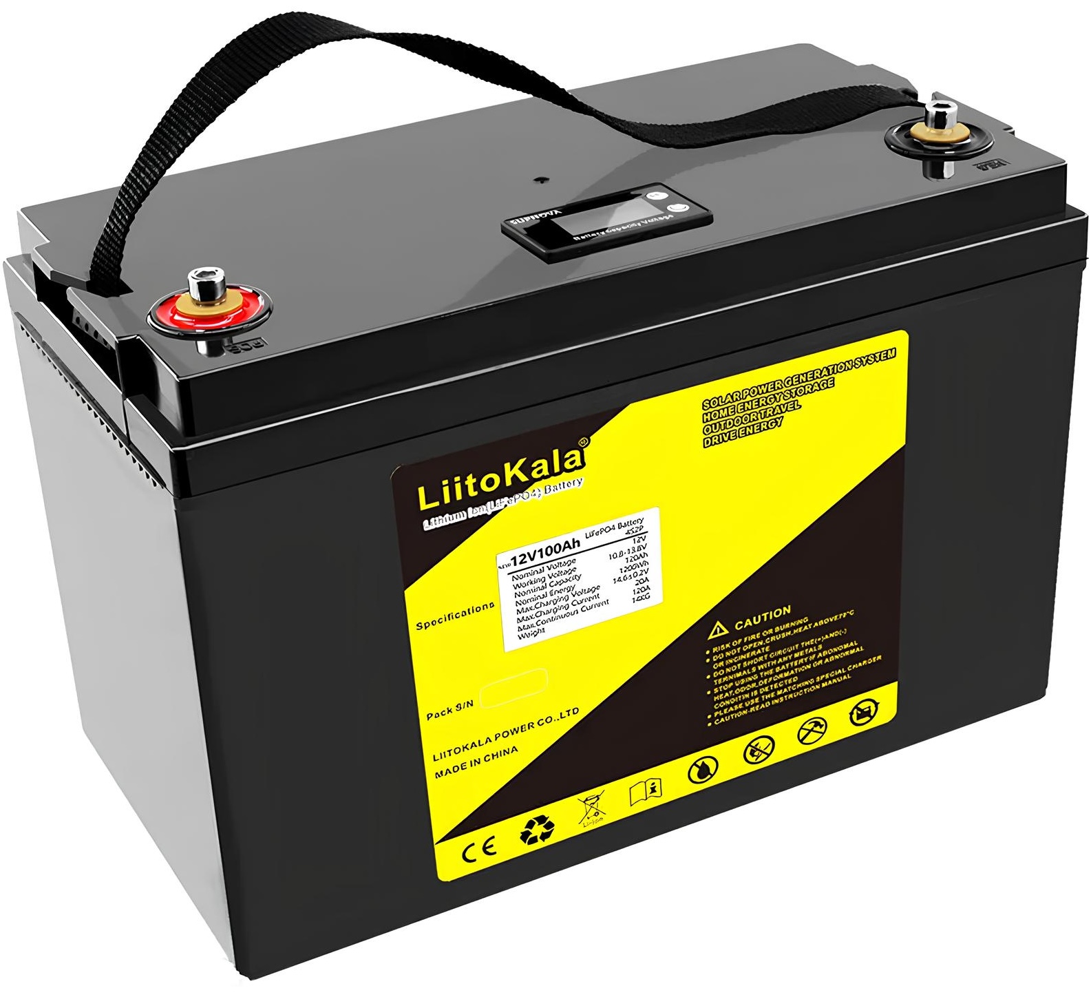 Акумуляторна батарея LiitoKala LiFePO4 12V100Ah LCD (4S2P) в інтернет-магазині, головне фото