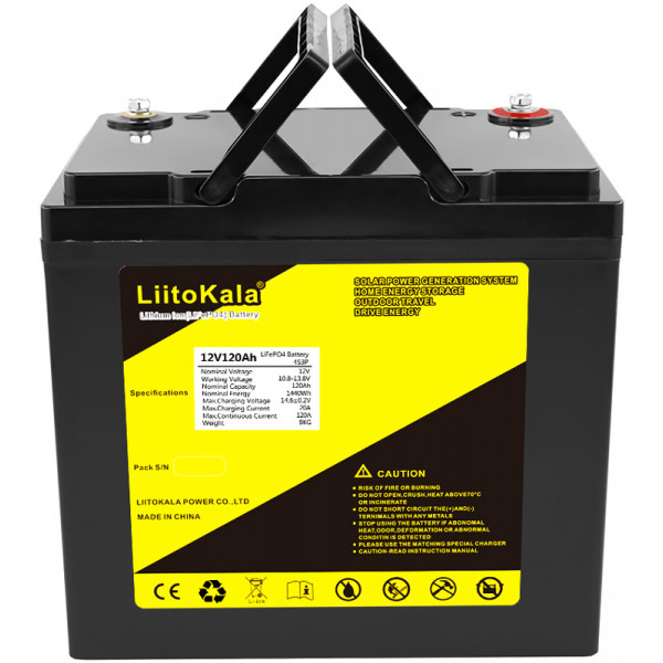 Акумуляторна батарея LiitoKala LiFePO4 12V120Ah ціна 16216 грн - фотографія 2