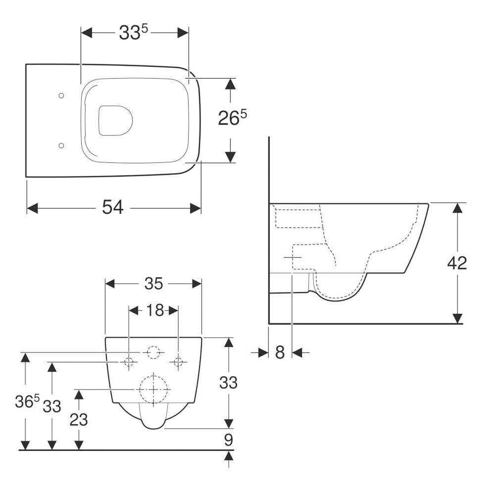 Geberit iCon (201950000_571910000) Габаритные размеры