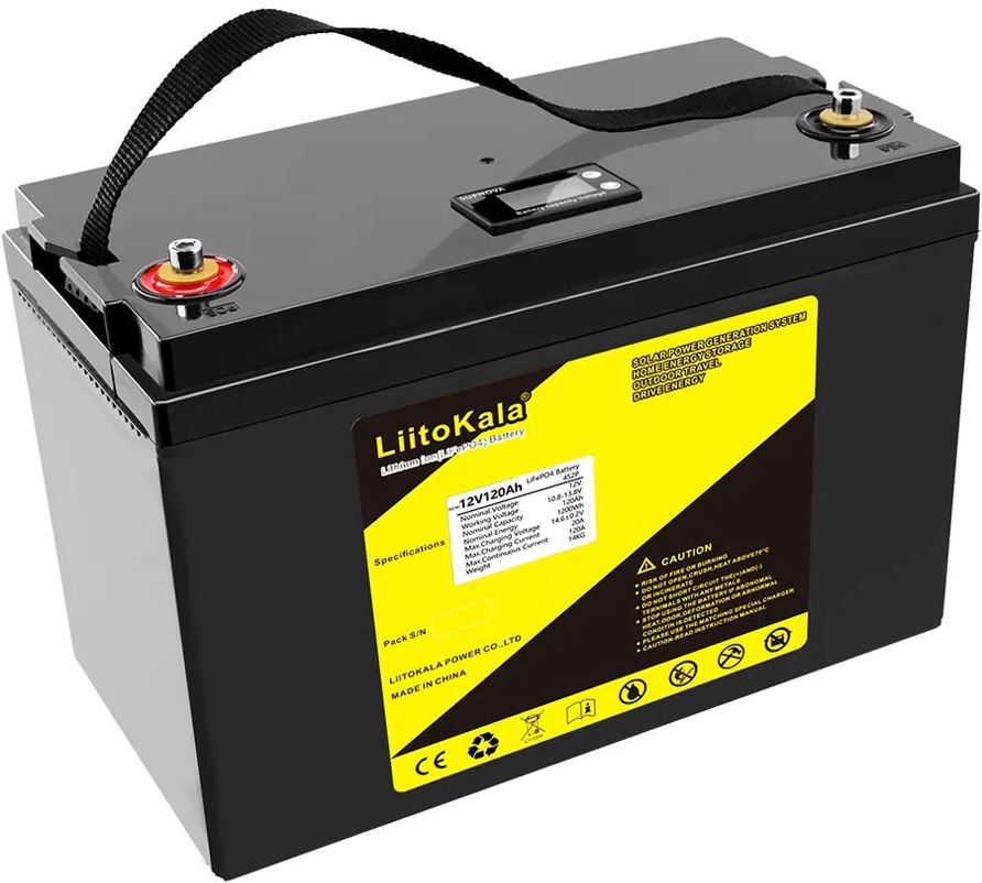 Акумуляторна батарея LiitoKala LiFePO4 12V120Ah (4S2P), LCD