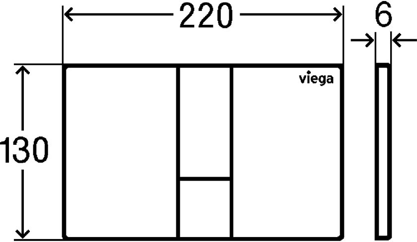 Viega Prevista для Visign for Style 24 (773298)​ Габаритные размеры