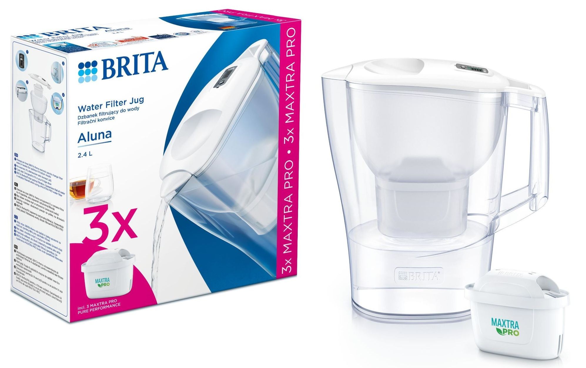 Фильтр для воды Brita Aluna Memo MXPro 2.4л + 3 картриджа (1053054) обзор - фото 8