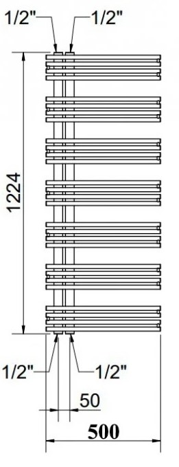 Cordivari KELLY Inox Vertical (3551780400101) Габаритные размеры