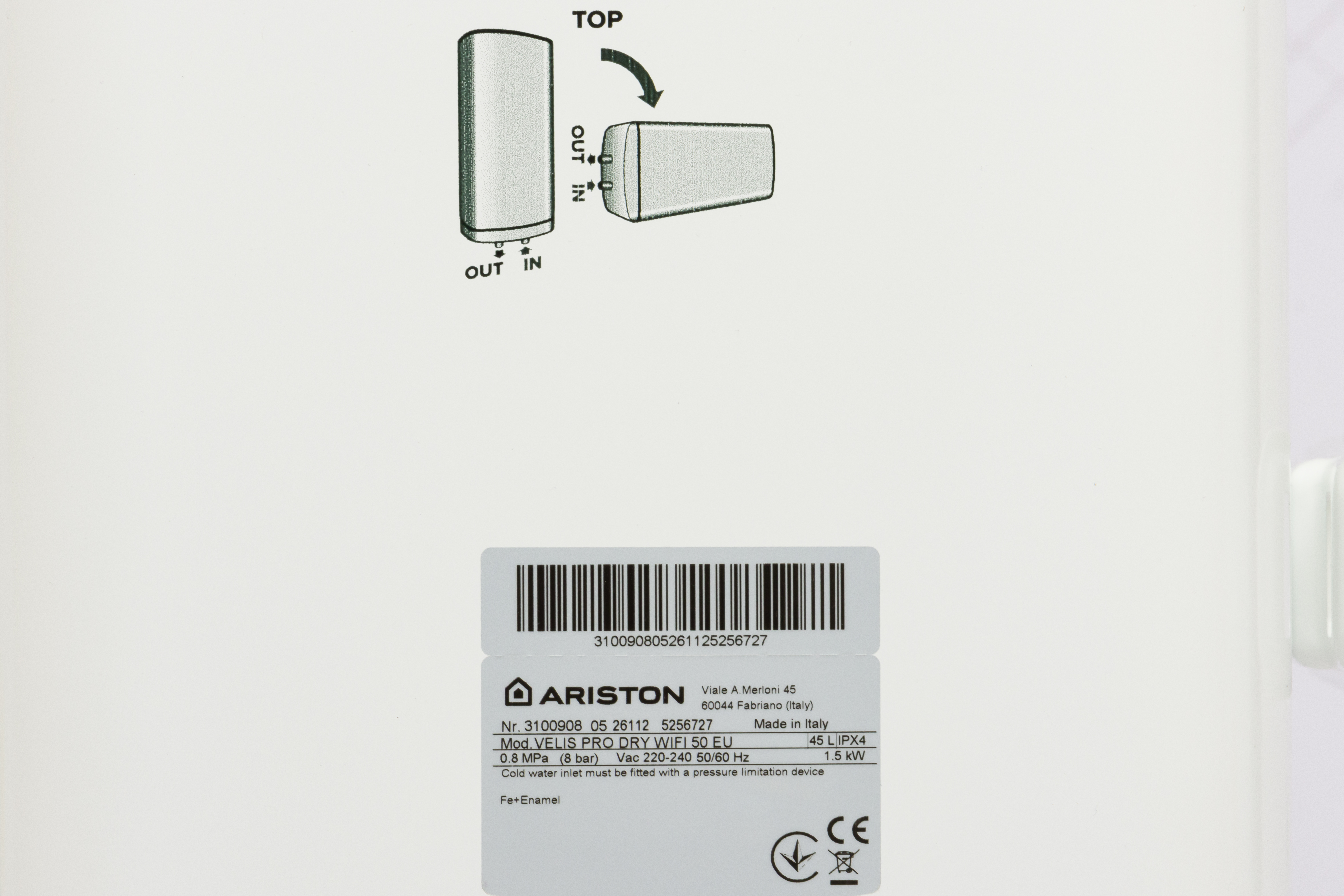 Бойлер Ariston VELIS PRO DRY WIFI 50 EU (3100908) инструкция - изображение 6
