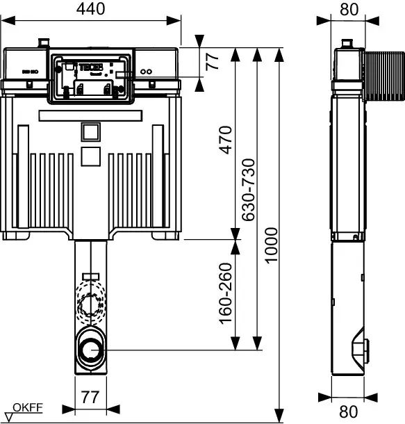 TECE box Octa II (9370500) Габаритні розміри