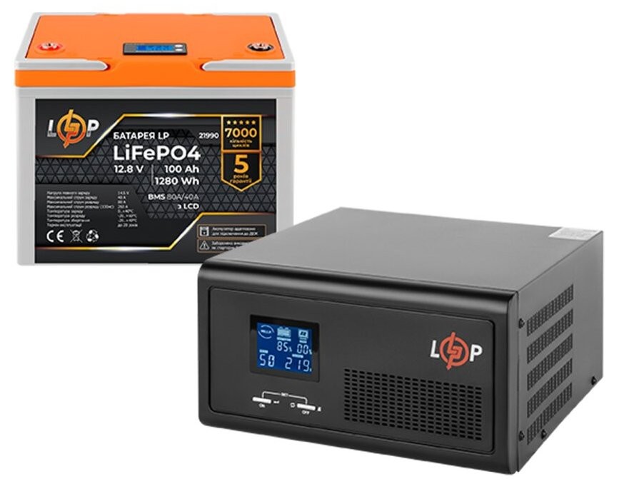 Комплект для резервного живлення LogicPower B1500 + літієва (LiFePO4) батарея 1280Wh (29578) в інтернет-магазині, головне фото