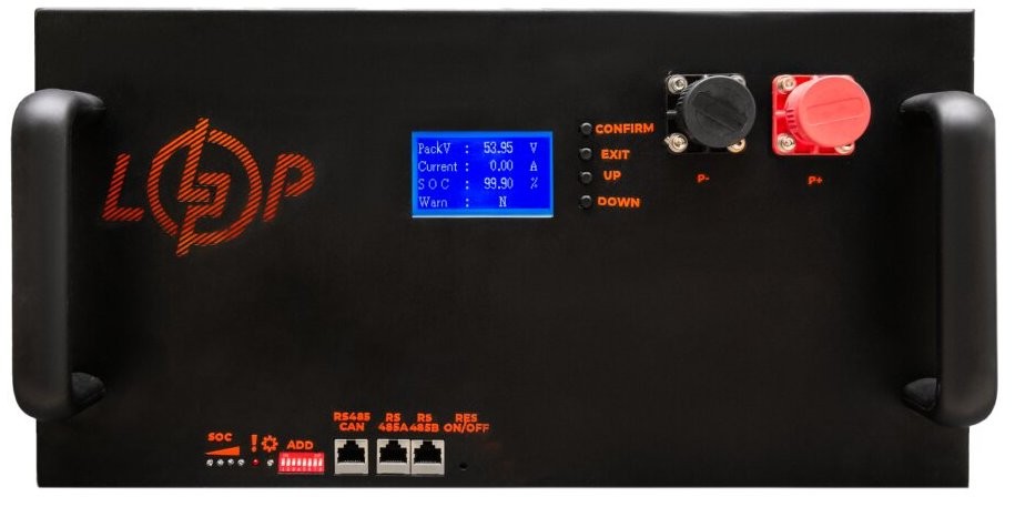 Акумулятор LogicPower LP LiFePO4 51,2V - 100 Ah (5120Wh) Smart BMS 200A/100A Smart RM (23988)