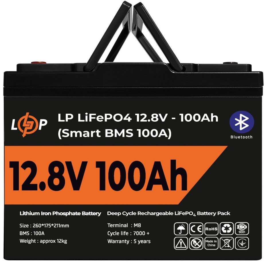 Акумулятор LogicPower LP LiFePO4 12V (12,8V) - 100 Ah (1280Wh) Smart BMS 100A (20197) ціна 21674 грн - фотографія 2