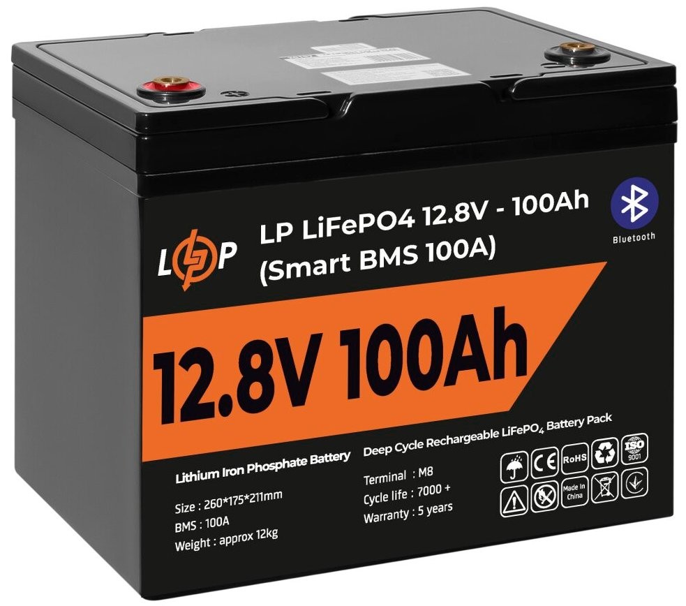 продаємо LogicPower LP LiFePO4 12V (12,8V) - 100 Ah (1280Wh) Smart BMS 100A (20197) в Україні - фото 4