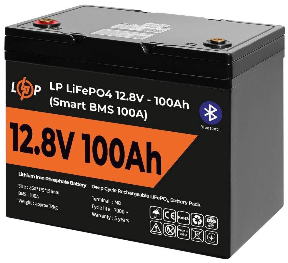 Акумулятор LogicPower LP LiFePO4 12V (12,8V) - 100 Ah (1280Wh) Smart BMS 100A (20197) відгуки - зображення 5