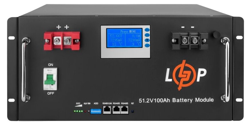 Акумулятор LogicPower LP LiFePO4 48V (51,2V) - 100 Ah (5120Wh) Smart BMS 100A (20330)