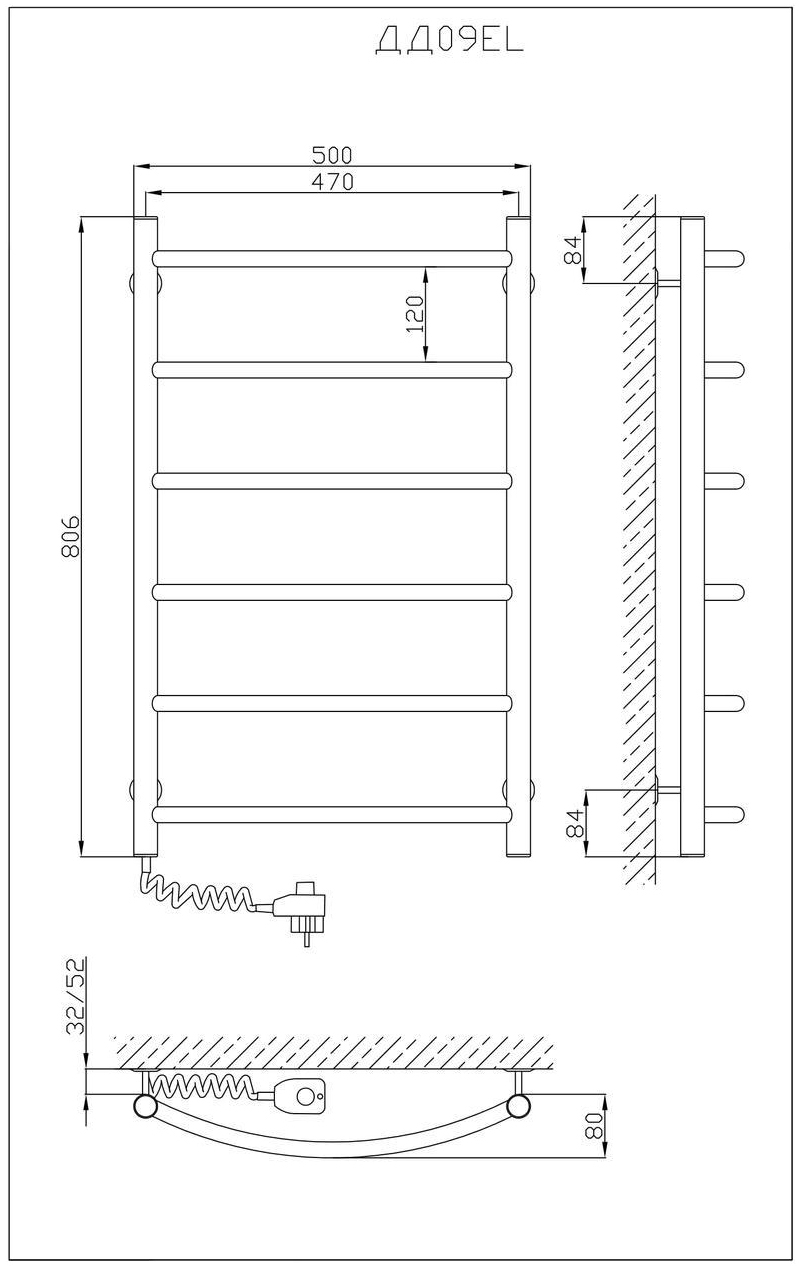 Kosser Дуга 800х500/6 EL (ДД09ЕL) Габаритные размеры