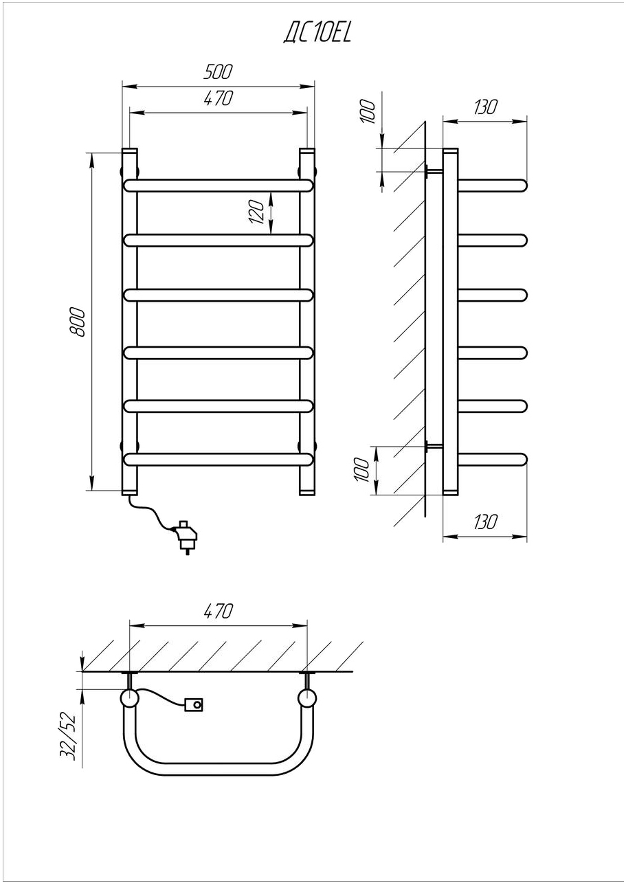 Kosser Скоба 800х500/6 ЕL (ДС10EL) Габаритні розміри