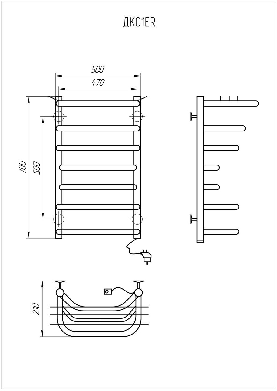 Kosser Канна 700х500/7 ЕR (ДК01ER) Габаритные размеры