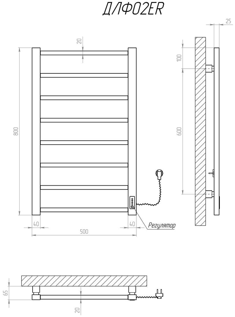 Kosser Лофт 800х500 ER (ДЛФ02ER) Габаритні розміри