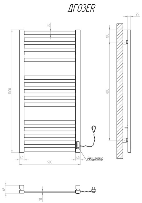 Kosser Герда 1000х500 ER (ДГ03ERW) Габаритні розміри