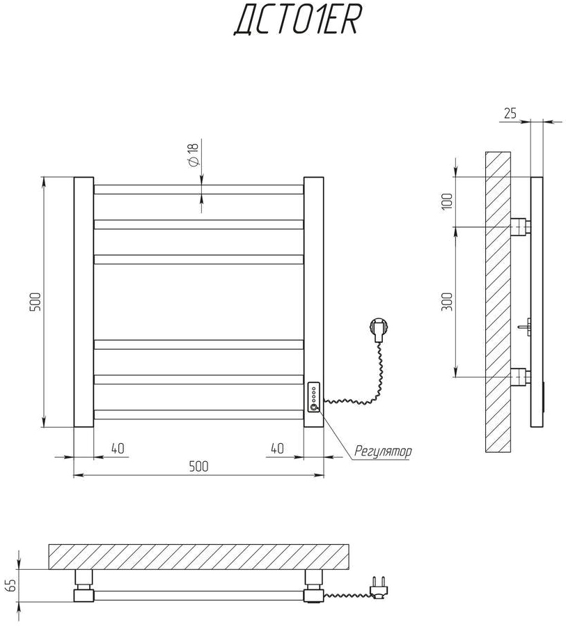 Kosser Стэп 500х500 ER (ДСТ01ERW) Габаритные размеры