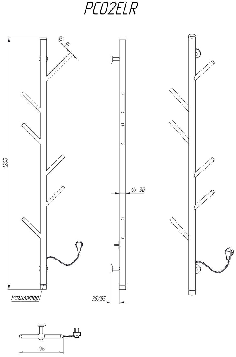 Kosser Стойка 1200х30 ЕLR (РС02ЕLR(кр)) Габаритные размеры