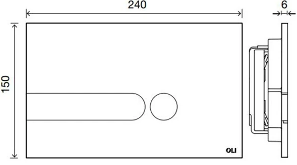 OLI IPlate Black Soft-touch (670005) Габаритные размеры
