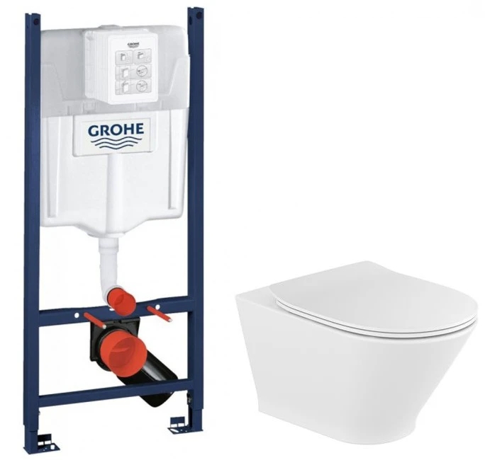 Grohe Rapid SL (UA388400WG) + Roca Gap Rimless (A34H0N8000)