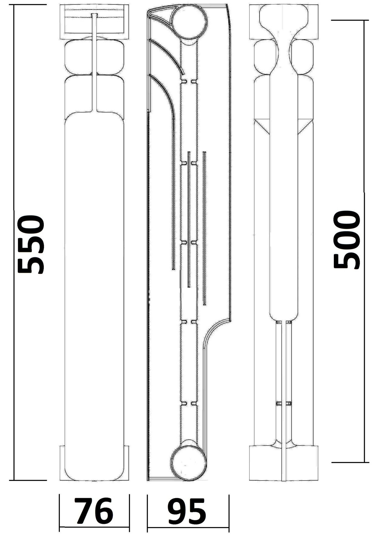 Energo BIDEEP 500/96 (кратно 10) 000020261 Габаритные размеры