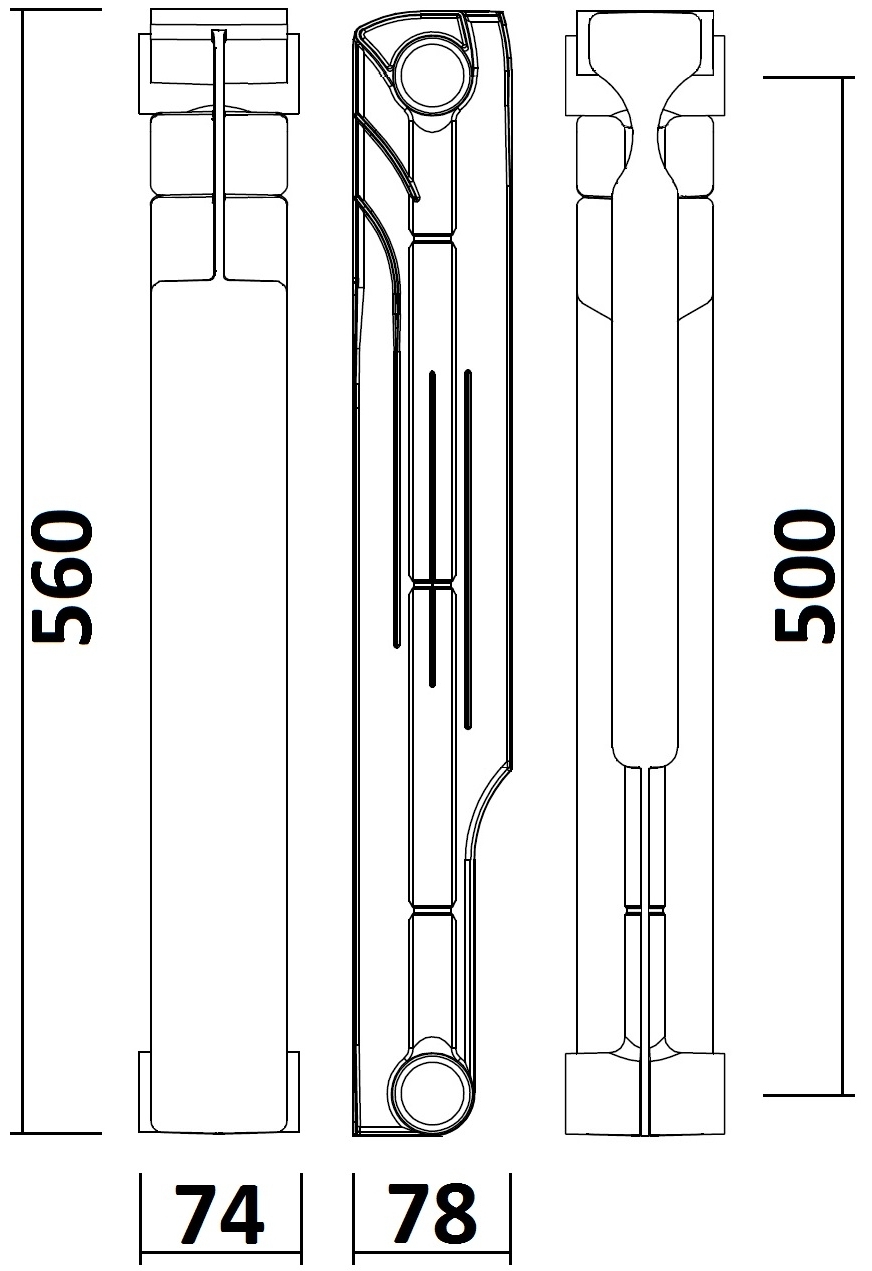 Energo BITIGHT 500/80 (кратно 10) 000016866 Габаритні розміри