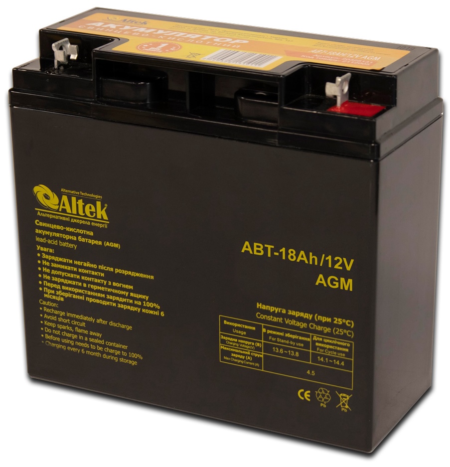 Altek ABT-18Ah/12V AGM